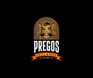 Logotipo restaurante hamburguesas en España. Pregos Grill and Beer
