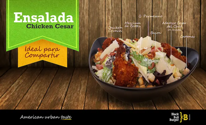 Diseño de pantalla digital para ensaladas