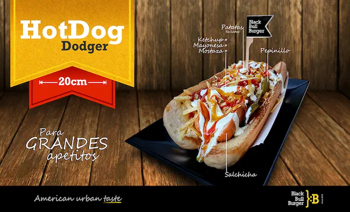 Diseño de pantalla digital para hot dog