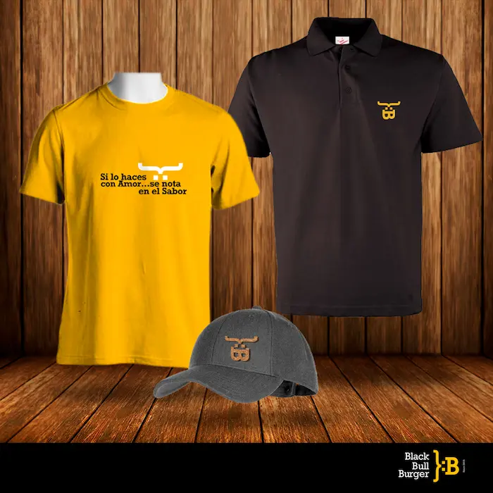 Propuesta de uniforme para hamburguesas BLACK BULL BURGER