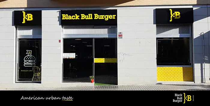 Diseño local hamburguesas BLACK BULL BURGER